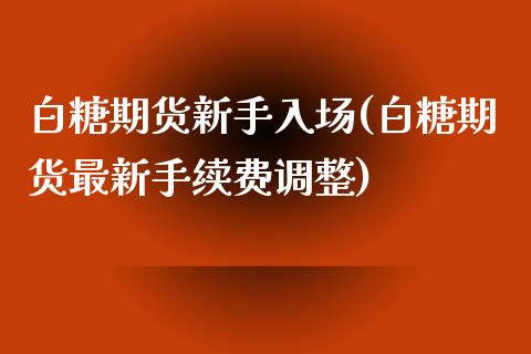 白糖期货新手入场(白糖期货最新手续费调整)_https://www.zztgc.com_期货入门_第1张
