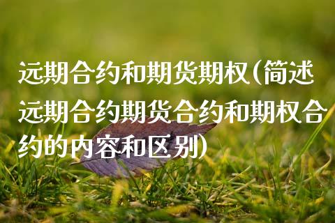 远期合约和期货期权(简述远期合约期货合约和期权合约的内容和区别)_https://www.zztgc.com_期货入门_第1张