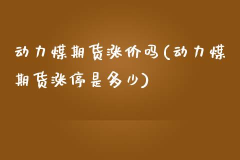 动力煤期货涨价吗(动力煤期货涨停是多少)_https://www.zztgc.com_期货入门_第1张