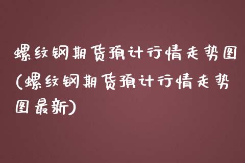 螺纹钢期货预计行情走势图(螺纹钢期货预计行情走势图最新)_https://www.zztgc.com_期货开户_第1张