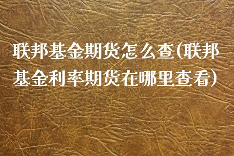 联邦基金期货怎么查(联邦基金利率期货在哪里查看)_https://www.zztgc.com_期货开户_第1张