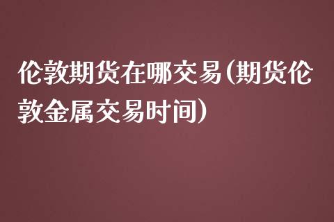 伦敦期货在哪交易(期货伦敦金属交易时间)_https://www.zztgc.com_期货直播_第1张