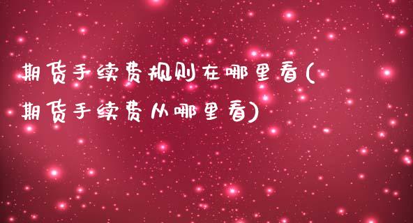 期货手续费规则在哪里看(期货手续费从哪里看)_https://www.zztgc.com_黄金期货_第1张
