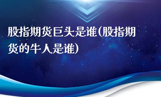 股指期货巨头是谁(股指期货的牛人是谁)_https://www.zztgc.com_期货行情_第1张