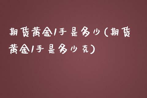 期货黄金1手是多少(期货黄金1手是多少克)_https://www.zztgc.com_期货入门_第1张