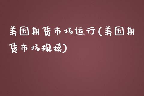 美国期货市场运行(美国期货市场规模)_https://www.zztgc.com_期货行情_第1张