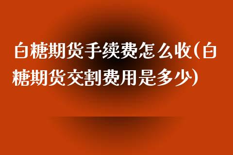 白糖期货手续费怎么收(白糖期货交割费用是多少)_https://www.zztgc.com_原油期货_第1张