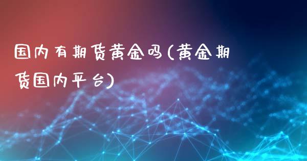 国内有期货黄金吗(黄金期货国内平台)_https://www.zztgc.com_期货直播_第1张