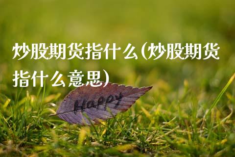 炒股期货指什么(炒股期货指什么意思)_https://www.zztgc.com_期货行情_第1张