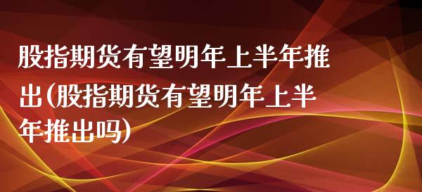 股指期货有望明年上半年推出(股指期货有望明年上半年推出吗)_https://www.zztgc.com_期货直播_第1张
