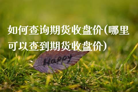 如何查询期货收盘价(哪里可以查到期货收盘价)_https://www.zztgc.com_期货开户_第1张