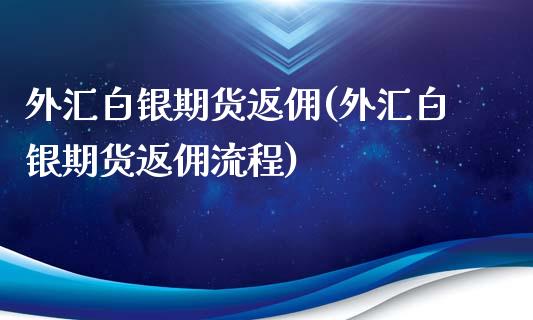 外汇白银期货返佣(外汇白银期货返佣流程)_https://www.zztgc.com_期货行情_第1张