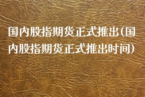 国内股指期货正式推出(国内股指期货正式推出时间)_https://www.zztgc.com_期货开户_第1张