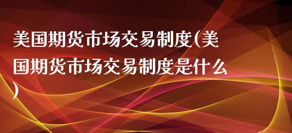 美国期货市场交易制度(美国期货市场交易制度是什么)_https://www.zztgc.com_期货直播_第1张