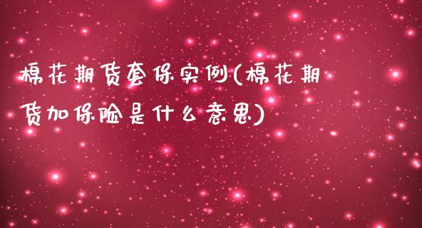 棉花期货套保实例(棉花期货加保险是什么意思)_https://www.zztgc.com_期货行情_第1张