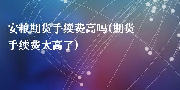 安粮期货手续费高吗(期货手续费太高了)_https://www.zztgc.com_期货入门_第1张