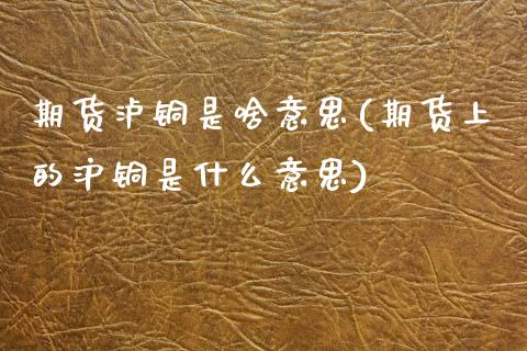 期货泸铜是啥意思(期货上的沪铜是什么意思)_https://www.zztgc.com_黄金期货_第1张