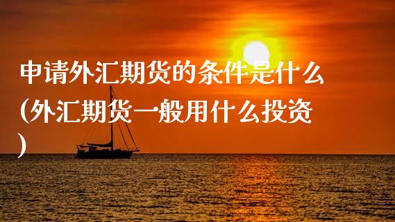 申请外汇期货的条件是什么(外汇期货一般用什么投资)_https://www.zztgc.com_期货开户_第1张