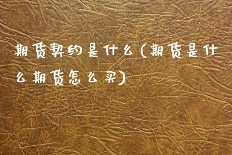 期货契约是什么(期货是什么期货怎么买)_https://www.zztgc.com_期货入门_第1张