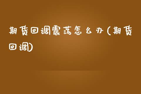 期货回调震荡怎么办(期货回调)_https://www.zztgc.com_期货直播_第1张