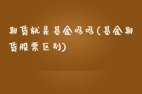 期货就是基金吗吗(基金期货股票区别)_https://www.zztgc.com_原油期货_第1张
