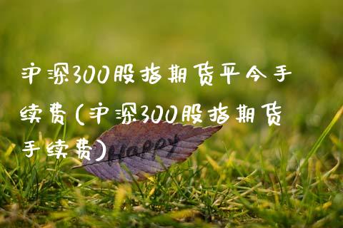 沪深300股指期货平今手续费(沪深300股指期货手续费)_https://www.zztgc.com_期货入门_第1张