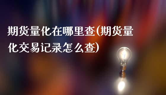 期货量化在哪里查(期货量化交易记录怎么查)_https://www.zztgc.com_黄金期货_第1张