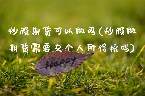 炒股期货可以做吗(炒股做期货需要交个人所得税吗)_https://www.zztgc.com_期货入门_第1张