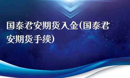 国泰君安期货入金(国泰君安期货手续)_https://www.zztgc.com_期货入门_第1张