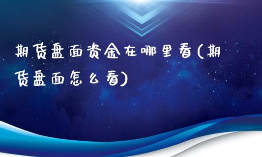 期货盘面资金在哪里看(期货盘面怎么看)_https://www.zztgc.com_期货入门_第1张