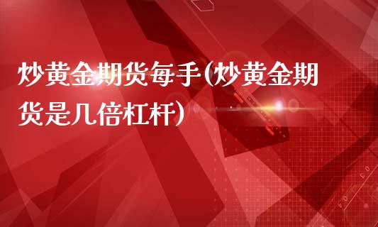 炒黄金期货每手(炒黄金期货是几倍杠杆)_https://www.zztgc.com_期货直播_第1张