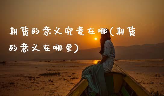 期货的意义究竟在哪(期货的意义在哪里)_https://www.zztgc.com_期货行情_第1张