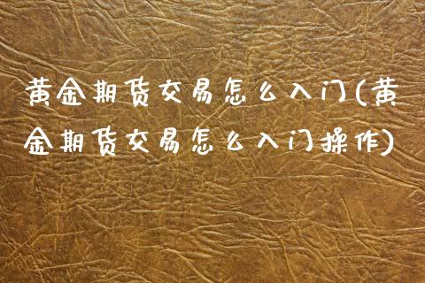 黄金期货交易怎么入门(黄金期货交易怎么入门操作)_https://www.zztgc.com_黄金期货_第1张