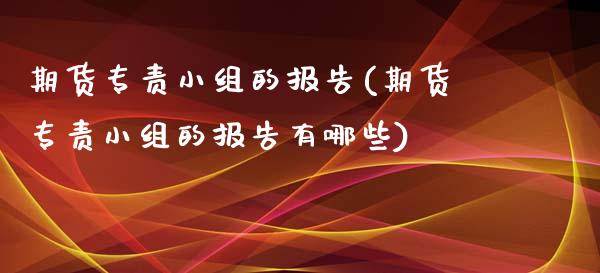 期货专责小组的报告(期货专责小组的报告有哪些)_https://www.zztgc.com_黄金期货_第1张