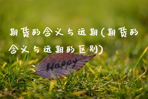 期货的含义与远期(期货的含义与远期的区别)_https://www.zztgc.com_原油期货_第1张