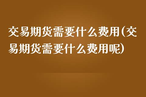 交易期货需要什么费用(交易期货需要什么费用呢)_https://www.zztgc.com_黄金期货_第1张