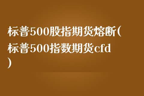 标普500股指期货熔断(标普500指数期货cfd)_https://www.zztgc.com_期货入门_第1张