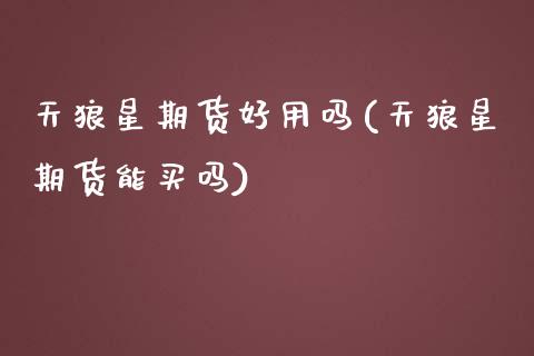 天狼星期货好用吗(天狼星期货能买吗)_https://www.zztgc.com_原油期货_第1张