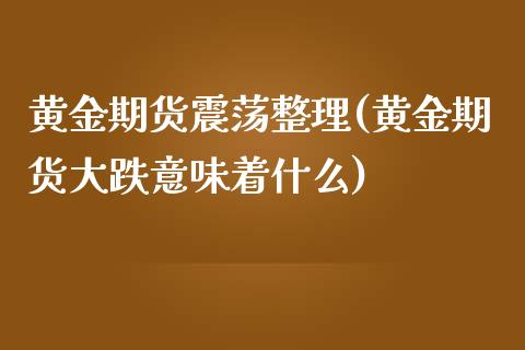 黄金期货震荡整理(黄金期货大跌意味着什么)_https://www.zztgc.com_原油期货_第1张