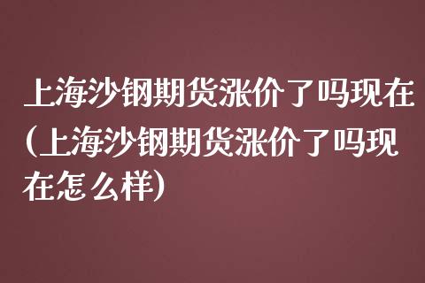 上海沙钢期货涨价了吗现在(上海沙钢期货涨价了吗现在怎么样)_https://www.zztgc.com_原油期货_第1张