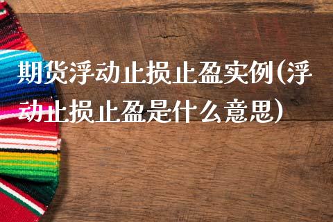期货浮动止损止盈实例(浮动止损止盈是什么意思)_https://www.zztgc.com_黄金期货_第1张