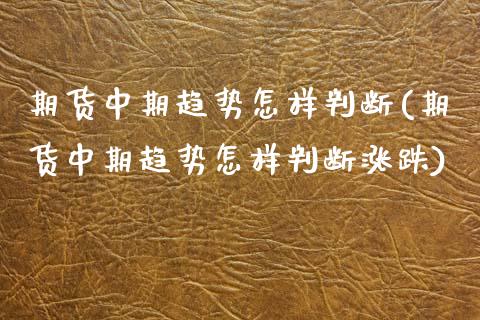 期货中期趋势怎样判断(期货中期趋势怎样判断涨跌)_https://www.zztgc.com_期货直播_第1张