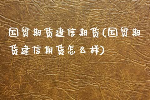 国贸期货建信期货(国贸期货建信期货怎么样)_https://www.zztgc.com_黄金期货_第1张