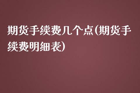 期货手续费几个点(期货手续费明细表)_https://www.zztgc.com_原油期货_第1张