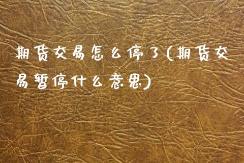 期货交易怎么停了(期货交易暂停什么意思)_https://www.zztgc.com_原油期货_第1张