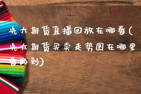 光大期货直播回放在哪看(光大期货买卖走势图在哪里看的到)_https://www.zztgc.com_期货行情_第1张