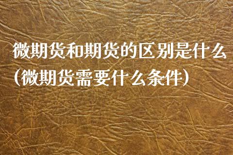 微期货和期货的区别是什么(微期货需要什么条件)_https://www.zztgc.com_期货入门_第1张
