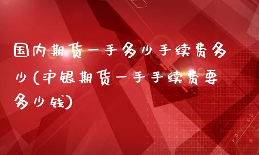 国内期货一手多少手续费多少(沪银期货一手手续费要多少钱)_https://www.zztgc.com_期货行情_第1张
