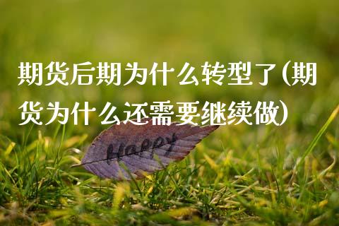 期货后期为什么转型了(期货为什么还需要继续做)_https://www.zztgc.com_期货入门_第1张