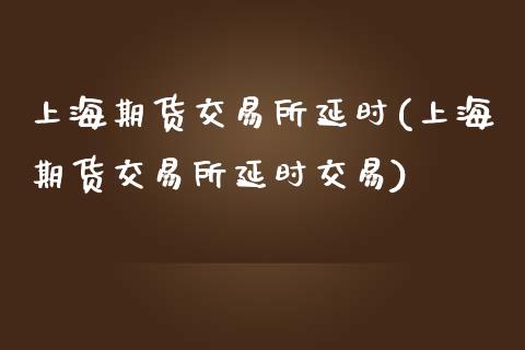 上海期货交易所延时(上海期货交易所延时交易)_https://www.zztgc.com_期货入门_第1张